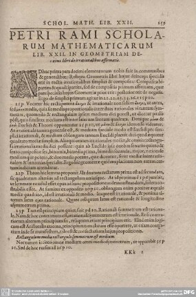 PETRI RAMI SCHOLARUM MATHEMATICARUM LIB. XXII. IN GEOMETRIAM DECIMI libri de irrationalibus affirmatis.