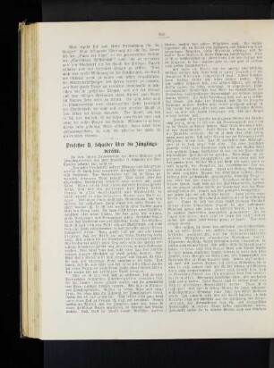Professor D. Schaeder über die Jünglingsvereine