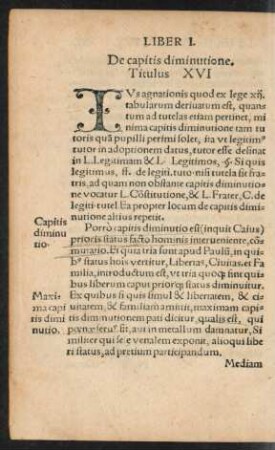 De capitis diminutione. Titulus XVI