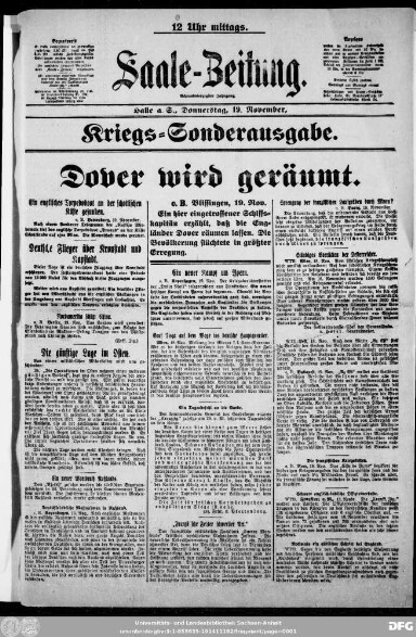 Titelseite einer Zeitung