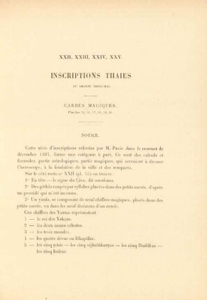 XXII. XXIII. XXIV, XXV. Inscription Thaies du groupe Nieng-Mai