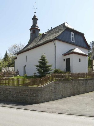 Evangelische Kirche (Kirche, evangelisch, Bruchsteinmauerwerk); Hatzfeld, Albert-Wagner-Straße 6