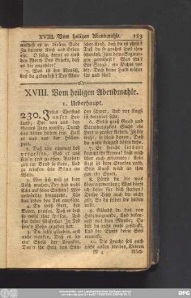 XVIII. Vom heiligen Abendmahle.