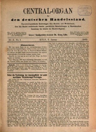 Central-Organ für den deutschen Handelsstand. 2. 1863