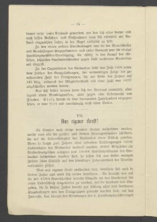VII. Aus eigener Kraft!