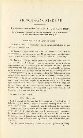 Algemeene vergadering van 14 Februari 1888