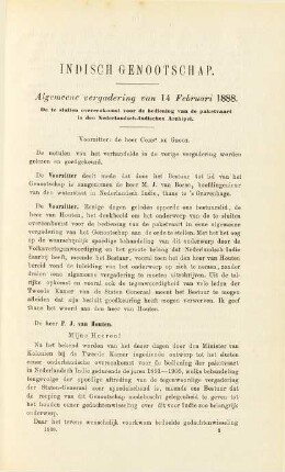 Algemeene vergadering van 14 Februari 1888