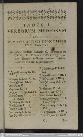 Index I Verborum Mediorum