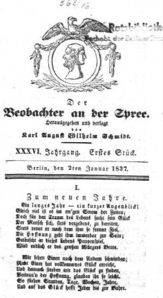 1. Stueck, 2. Januar 1837