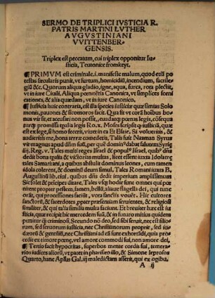 Sermo de Triplici Iusticia R. Patris Martini Luther Augustiniani Vuittenbergensis