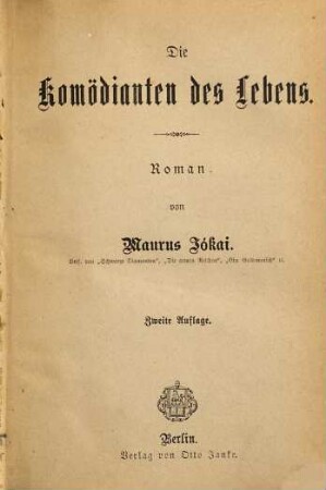 Die Komödianten des Lebens : Roman