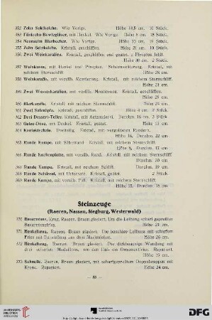 Steinzeuge (Nr. 370-378)