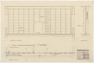 GDF Wüstenrot, Ludwigsburg Innenausbau: Trennwand zwischen großem und kleinem Sitzungssaal: Ansicht, Schnitte 1:20