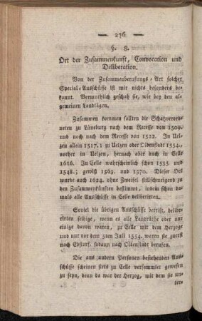 §. 8. Ort der Zusammenkunft, Convocation und Deliberation.