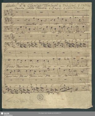 Sanctus - Mus.2-D-511 - Mus.2-D-511a : V (4), orch, bc