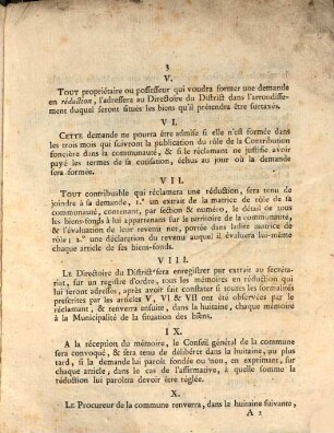 Loi Relative aux décharges & réductions sur la Contribution foncière : Donnée à Paris, le 28 Août 1791