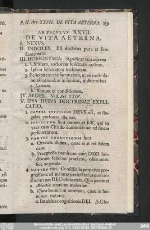 Articulus XXVII. De Vita Aeterna.