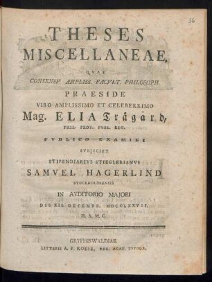 Theses Miscellaneae
