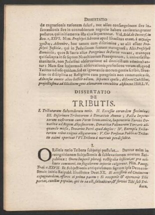 Dissertatio De Tributis.