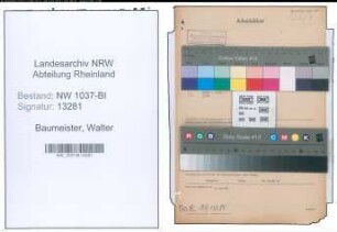 Entnazifizierung Walter Baumeister , geb. 09.02.1912 (Angestellter)