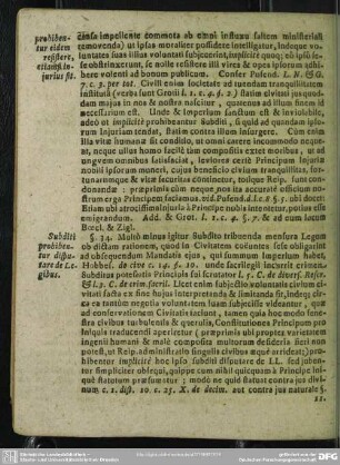 §. 34. Subditi prohibentur disputare de Legibus