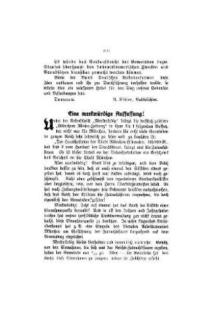 Eine merkwürdige Auffassung!
