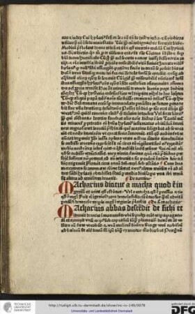 De nomine. Macharius dicitur a macha quod est ingenium et aries quod est virtus vel a macha quod est percussio et rio quod est magister.