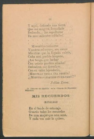 Mis recuerdos : (Monólogo)