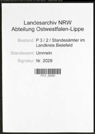 Sterberegister Standesamt Ummeln