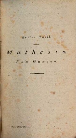 Lehrbuch der Naturphilosophie, 1 = Th. 1/2