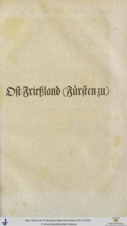 Ost-Frießland (Fürsten zu)