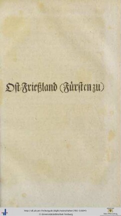 Ost-Frießland (Fürsten zu)