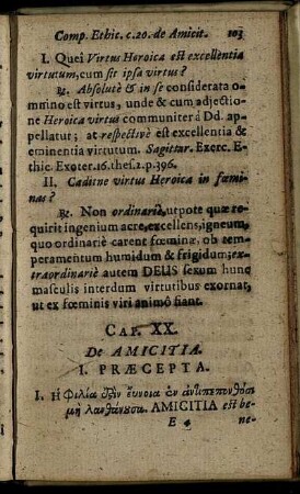 Cap. XX. De Amicitia.