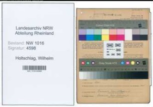 Entnazifizierung Wilhelm Holtschlag , geb. 05.12.1887 (Landwirt)