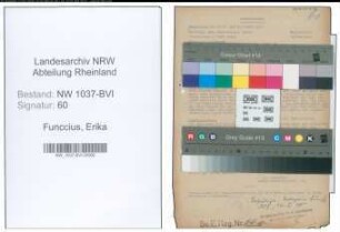 Entnazifizierung Erika Funccius , geb. 00.00.0000 (Roentgenassistentin)
