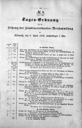 Tages-Ordnung, 08. April 1903