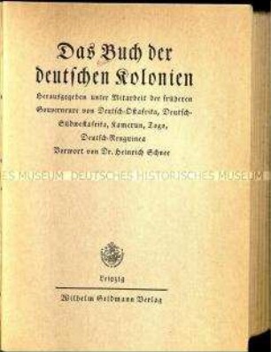 Veröffentlichung über die deutschen Kolonien