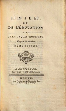 Oeuvres de Jaques Rousseau. 7,2, 13 Bl.