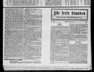 Für freie Stunden. 1921-1923
