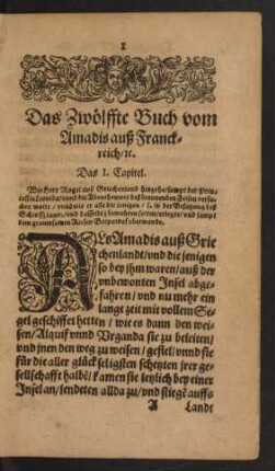 Das Zwölffte Buch vom Amadis auß Franckreich/ c.