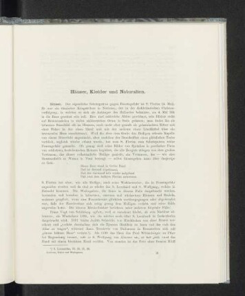 Häuser, Kleider und Naturalien.