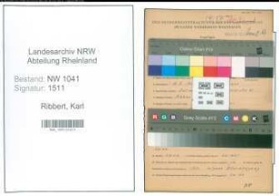 Entnazifizierung Karl Ribbert , geb. 12.10.1910 (Arbeiter)