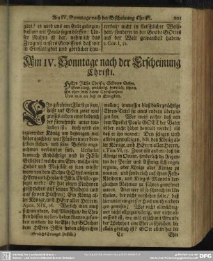 Am IV. Sonntage nach der Erscheinung Christi