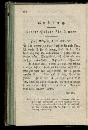 Anhang. Kleine Gebete fuer Kinder