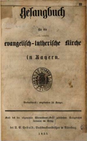 Gesangbuch für die evangelisch-lutherische Kirche in Bayern
