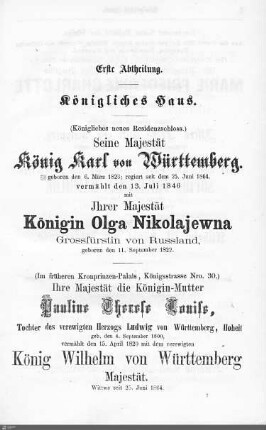 Königshaus Württemberg