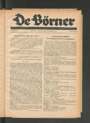 16. Jahrgang, Hamburg-Langenhorn, Oktober 1951, Nummer 10