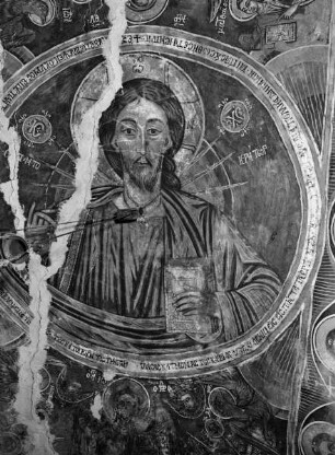 Christus als Pantokrator, gerahmt von Maria, den Evangelistensymbolen und Engeln