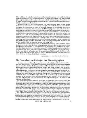 Die Feuerschutzvorrichtungen der Kinematographen