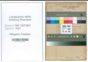 Entnazifizierung Friedrich Wiegand , geb. 12.05.1899 (Ingenieur)